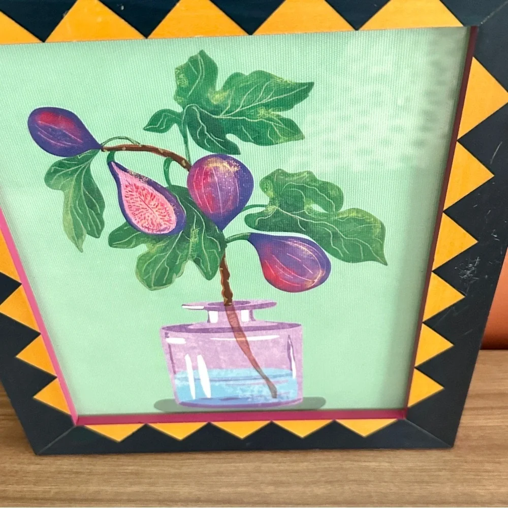 Figs Branch in Water Fruit Fig Canvas Art Print Artsy Colorful Framed Wall Hang